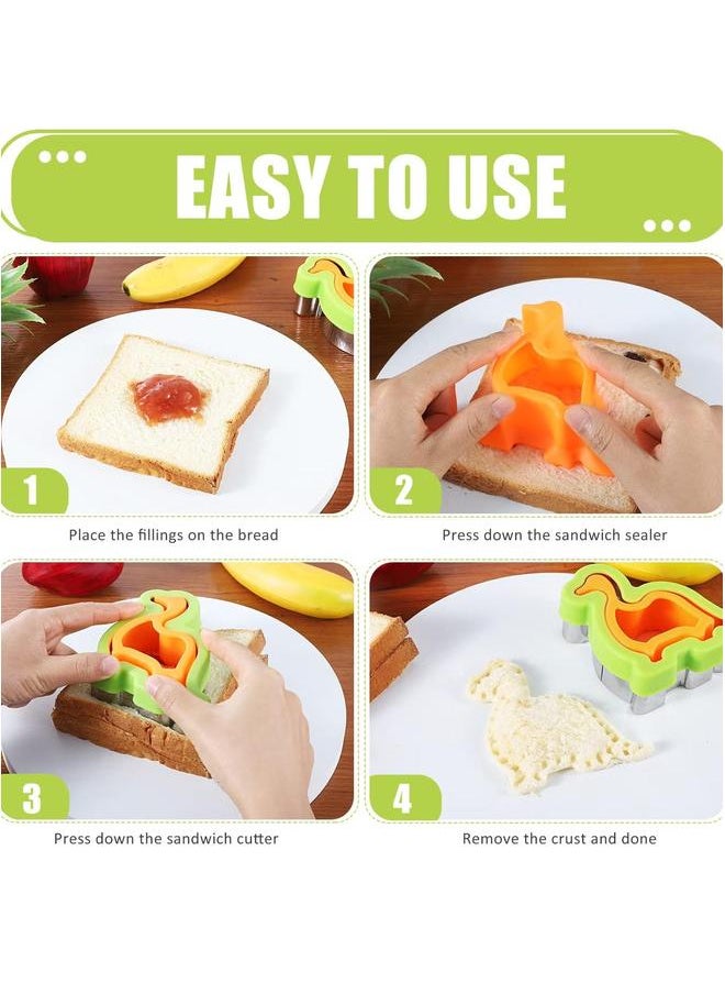 Generic - 24 Pieces Sandwich Cutter and Sealer Set Bread Pancake Maker Heart Square Dinosaur Start Shaper, Etc (24) - Image 1
