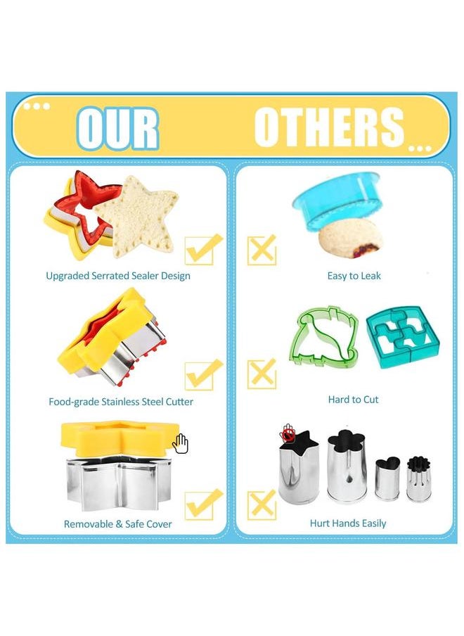 Generic - 24 Pieces Sandwich Cutter and Sealer Set Bread Pancake Maker Heart Square Dinosaur Start Shaper, Etc (24) - Image 1