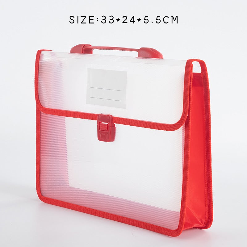 A4 Document Bag Large Capacity Briefcase Organizer retro red 