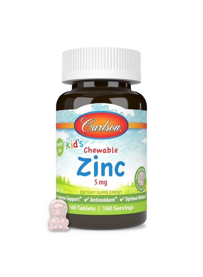 Carlson - Kid's Chewable Zinc, 5 mg, Health Support, Natural Mixed Berry Flavor, 160 Tablets - Image 5