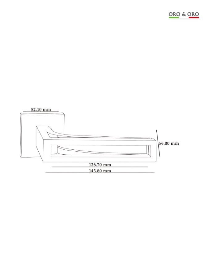 ORO & ORO Rose Mortise Handle With Chrome Polished Finish - Image 2