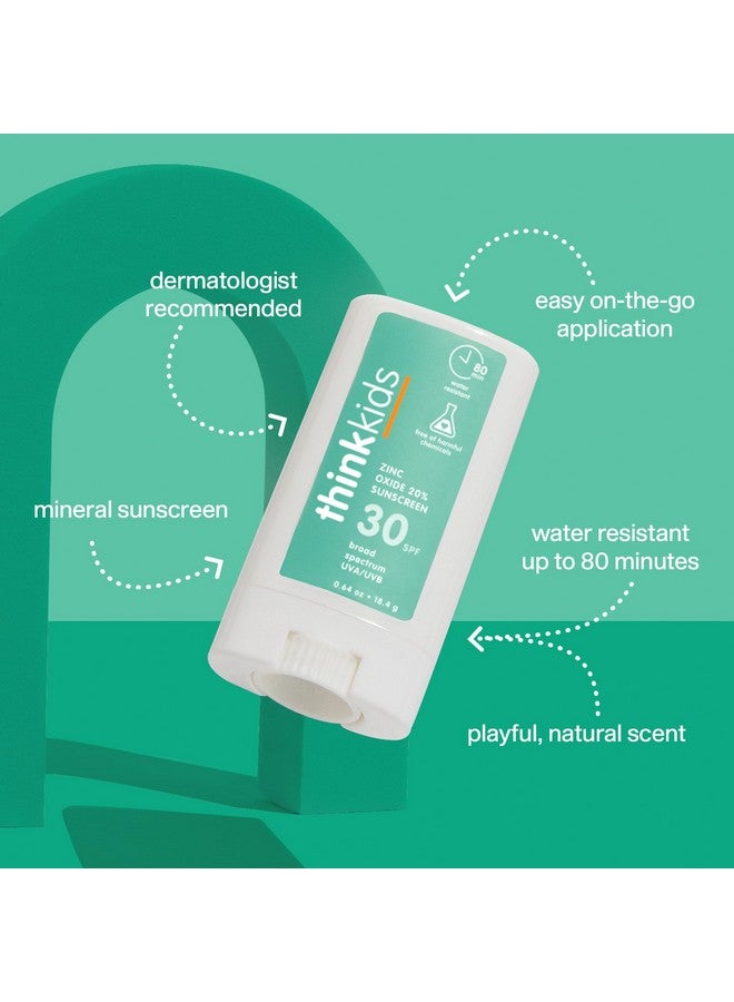 Thinksport Kids SPF 30 Mineral Sunscreen Stick, 0.64 Oz, Safe, Natural, Water Resistant Reef Safe Sunscreen for Children, Broad Spectrum UVA/UVB Sun Screen, Travel Stick for Sun Protection - Image 2