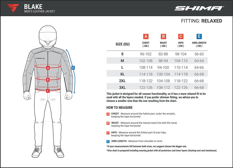 SHIMA BLAKE Motorcycle Jacket for Men - Premium Ventiladed Leather Mens Biker Jacket with CE Back, Shoulder, Elbow Armor Pads, reinforced double seams (Black, XXL) - Image 4