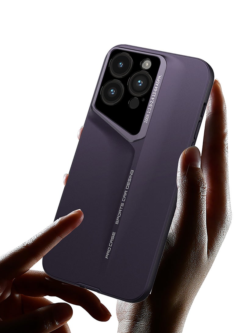 LEEKA iPhone 14 Pro LEEKA Ultra Slim New Sport Car Design Fiber Back Cover Luxury Camera Protection case for apple iPhone 14 Pro (Purple) - Image 3