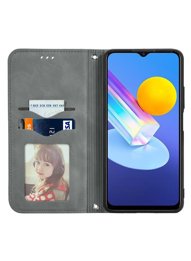 إيروريكس جراب لهاتف vivo Y72 5G جراب جلدي مغناطيسي أفقي قابل للطي مع حامل وفتحات للبطاقات ومحفظة وإطار للصور - Image 3