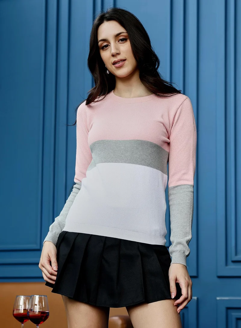 بينيا كولادا كنزة نسائية بنمط الألوان المتباينة