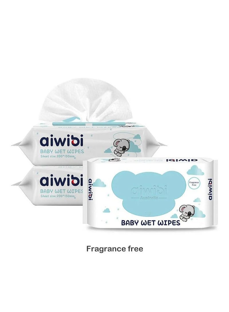 aiwibi مناديل مبللة للأطفال من Aiwibi 100% صديقة للبشرة، بدون رائحة، مضادة للحساسية، صديقة للبشرة، 0 شهور فما فوق، عبوة من 3 - 240 قطعة