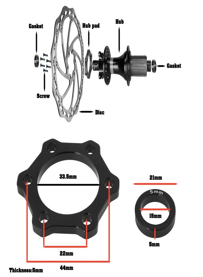 OTOTEC 1 Set of Bike Hub Adapter Disc Brake 100-110x15mm 5mm Thick Bicycle Brake Disc Conversion Base Compatible with Boost Hub Conversion Bicycle (Front) - Image 4