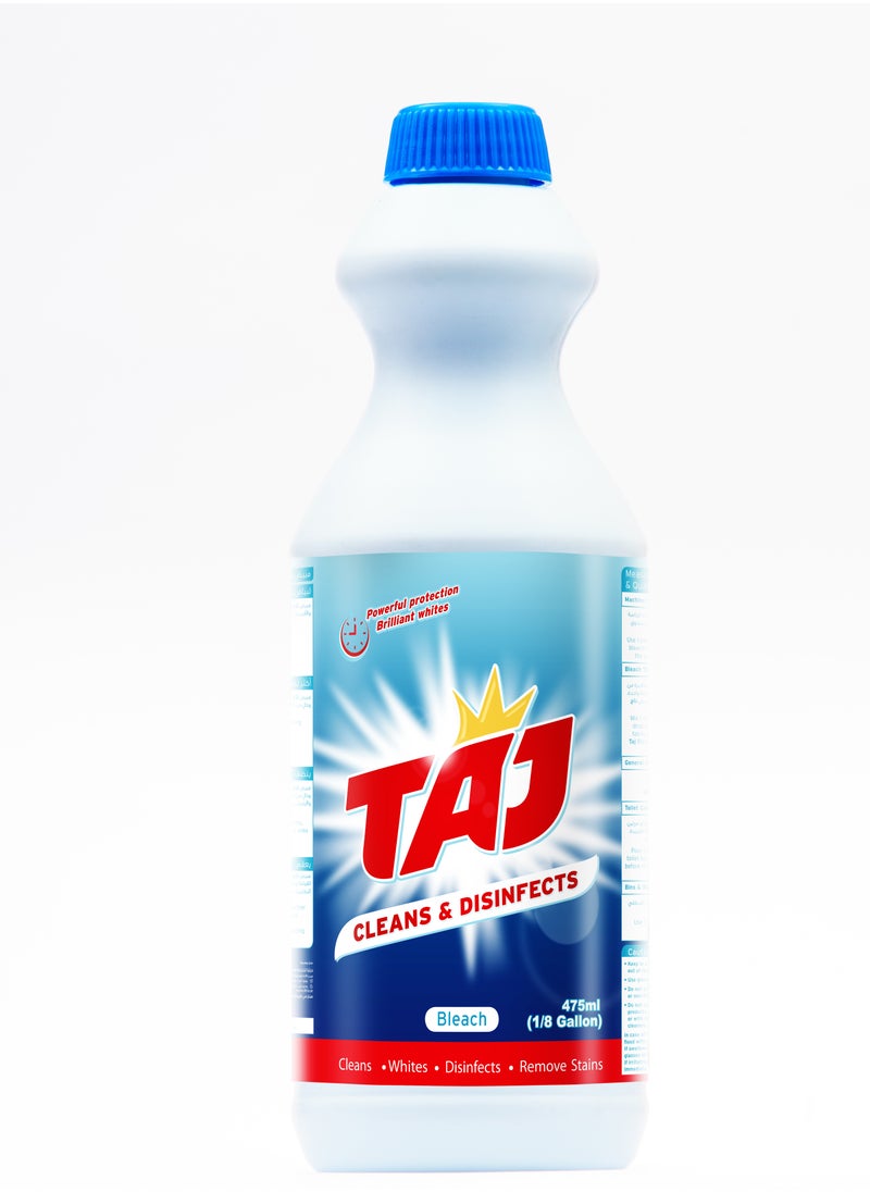 TAJ Taj Liquid Bleach Cleans - Powerful Cleaning And Disinfection White 475ml  - Image 1