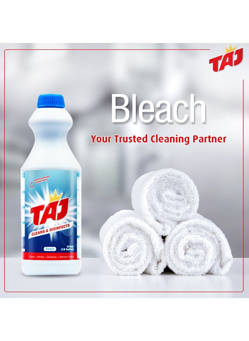 TAJ Taj Liquid Bleach Cleans - Powerful Cleaning And Disinfection White 475ml  - Image 3