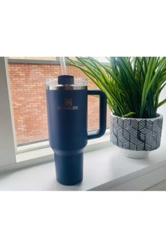 H2.0 Flow State Stainless Steel Tumbler with Handle and Straw Lid Insulated Reusable Cup for Water, Coffee, Smoothies & More, Travel Mug, Cupholder Friendly 40 oz