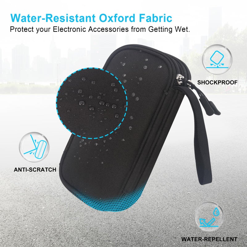 Lacdo USB Flash Drive Case Thumb Drive Holder Case Organizer Portable Electronic Accessories Storage Bag for SanDisk/SamData/Samsung USB Flash Drives Jump Drive Memory Stick, SD Card, Cable, Black - Image 3