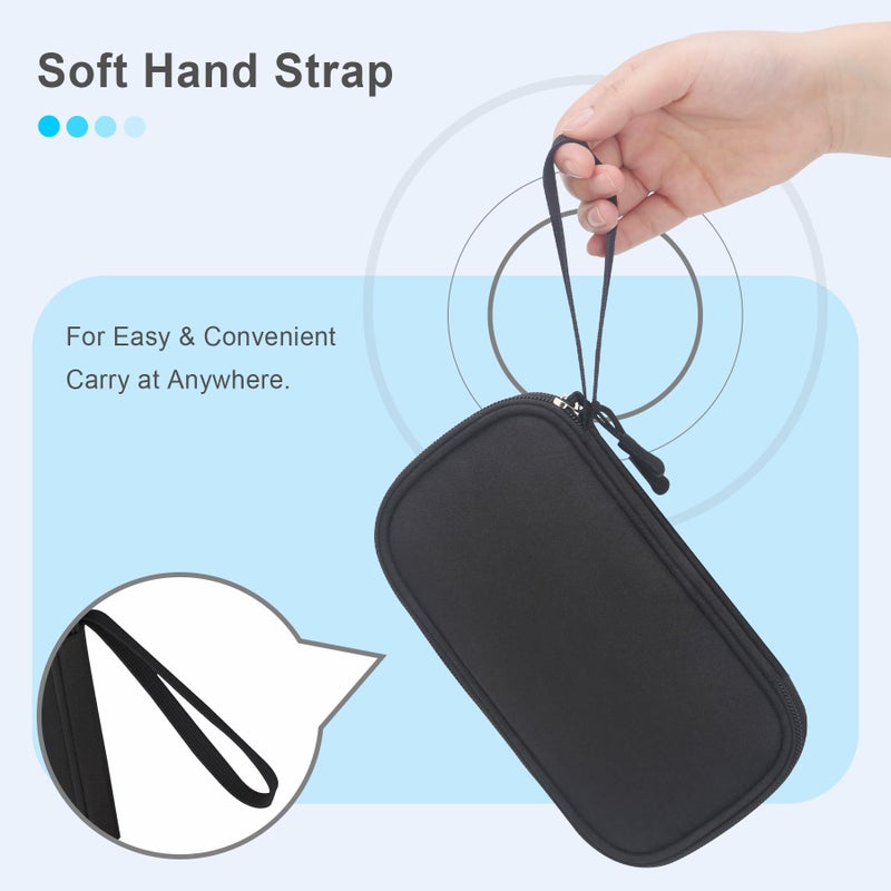 Lacdo USB Flash Drive Case Thumb Drive Holder Case Organizer Portable Electronic Accessories Storage Bag for SanDisk/SamData/Samsung USB Flash Drives Jump Drive Memory Stick, SD Card, Cable, Black - Image 5