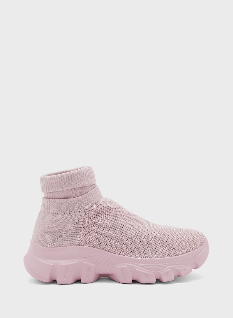 Ginger Knit Upper High Top Sneakers  - Image 1