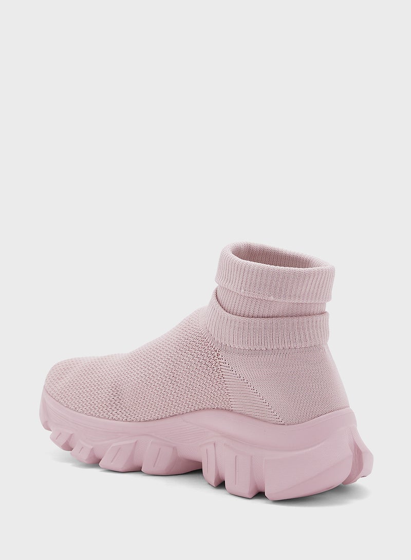 Ginger Knit Upper High Top Sneakers  - Image 3