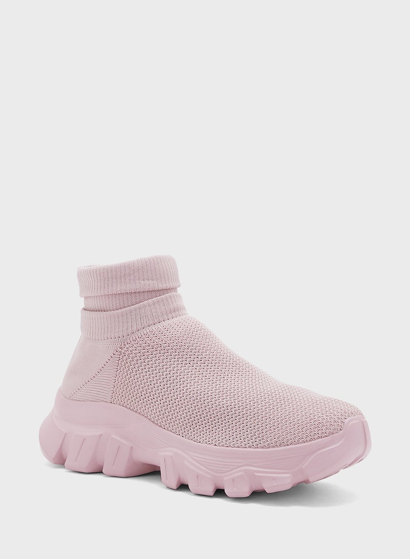 Ginger Knit Upper High Top Sneakers  - Image 2