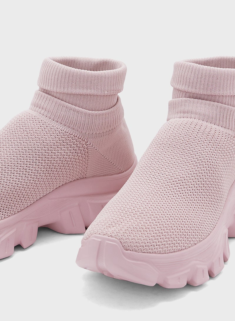 Ginger Knit Upper High Top Sneakers  - Image 4