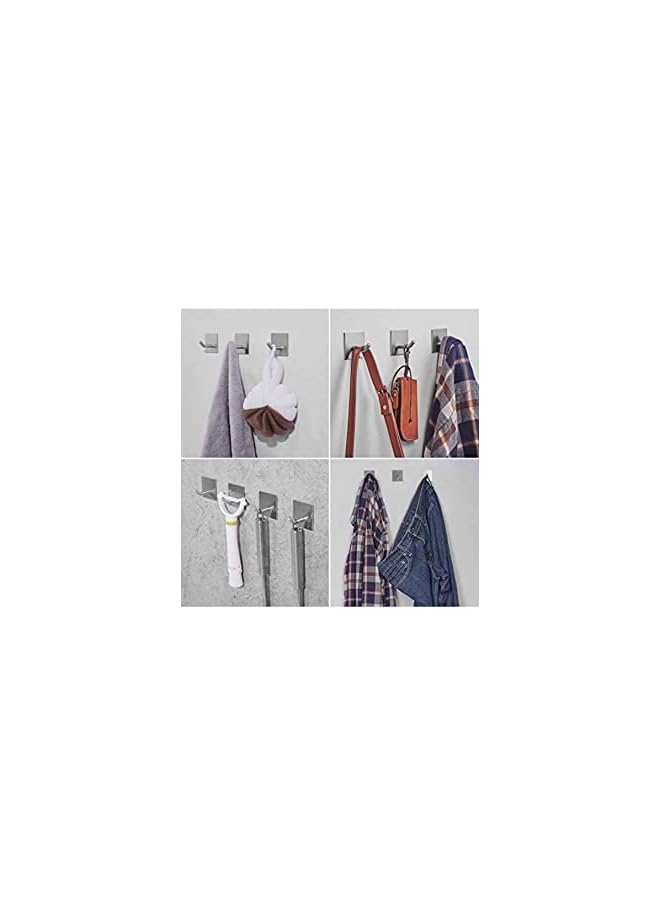 Zaboon خطاف حائط لاصق من الفولاذ المقاوم للصدأ عالي التحمل عبوة من 6 خطافات للمطبخ وغرفة النوم والحمام وباب لتعليق الملابس والمفاتيح والأقنعة مقاوم للماء والزيت من 3M. - Image 3