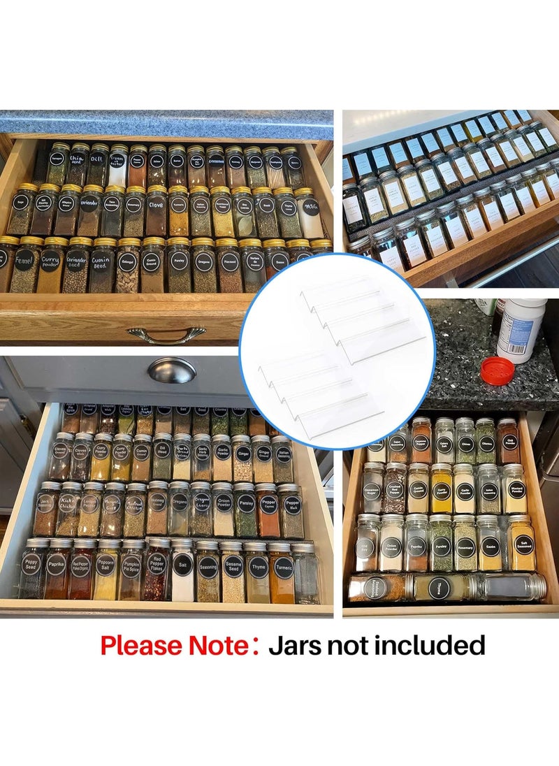 KITCHENOO Clear Acrylic Spice Drawer Organizer, 12 Tier - 2 Expandable Sets, Spice Organizer for Drawers/Countertop (Jars Not Included)  - Image 3