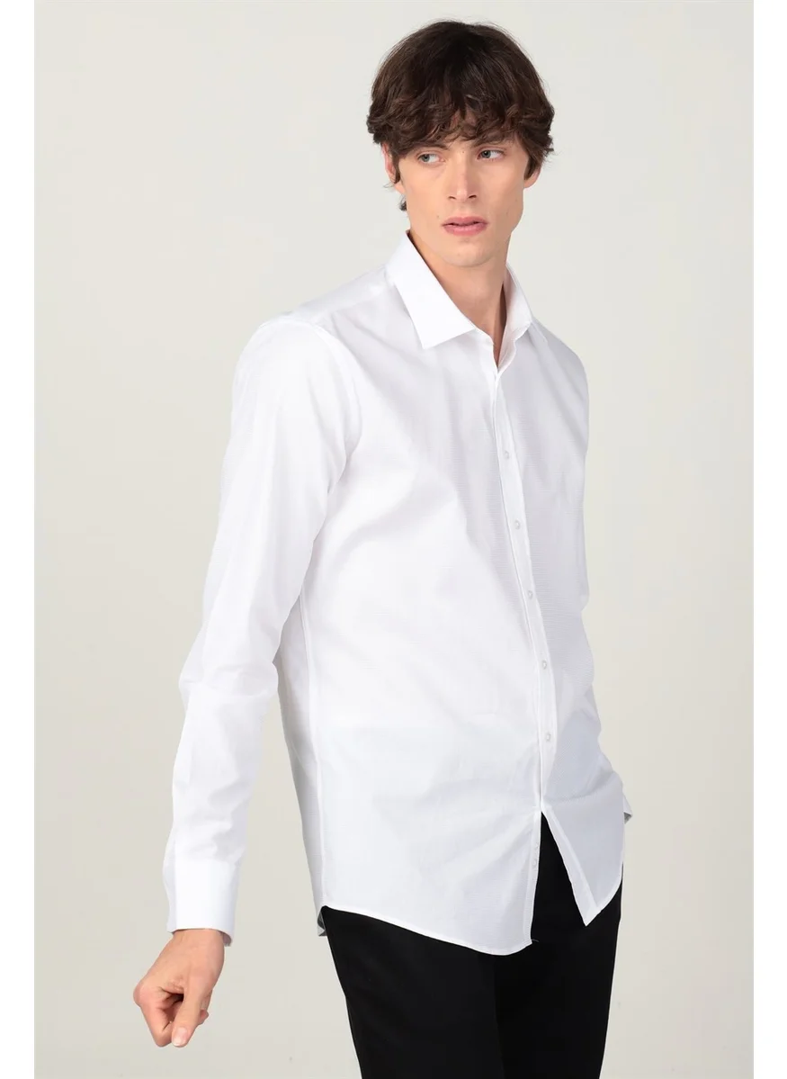 Tudors Modern Slim Fit Narrow Cut Dobby Men's Shirt