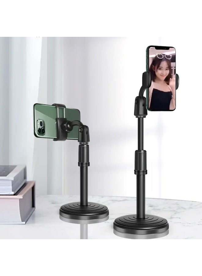 Desktop Mobile Phone Holder Stand 360 Rotate for Facetime Live Streaming Shoot Video Round Base Smartphone Phone Stand - Image 2