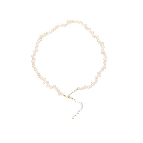 GIGB PBDK Baroque Seed Pearl Choker Necklace for Women 14K Gold Irregular Vintage Pearl Beaded Necklace Minimalist Beads Choker Wedding Christmas Accessory (Gold) - Image 1