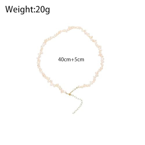 GIGB PBDK Baroque Seed Pearl Choker Necklace for Women 14K Gold Irregular Vintage Pearl Beaded Necklace Minimalist Beads Choker Wedding Christmas Accessory (Gold) - Image 3