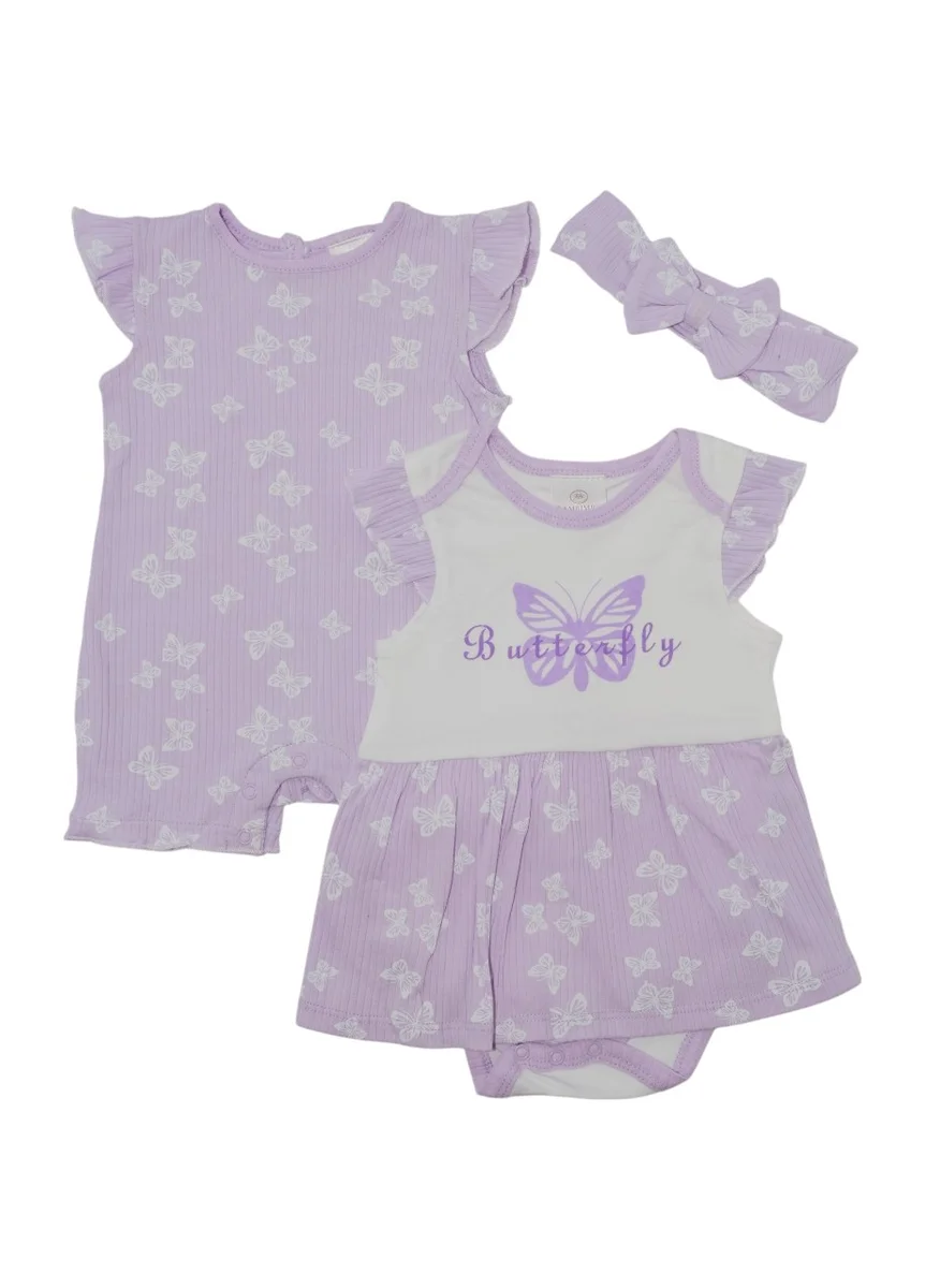 Bambimici Bambimici Butterfly Printed Bodysuit Short Sleeve 2-Piece
