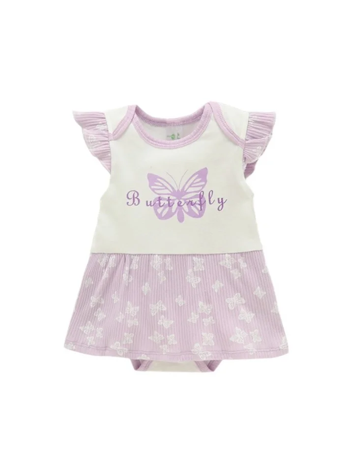 Bambimici Bambimici Butterfly Printed Bodysuit Short Sleeve 2-Piece