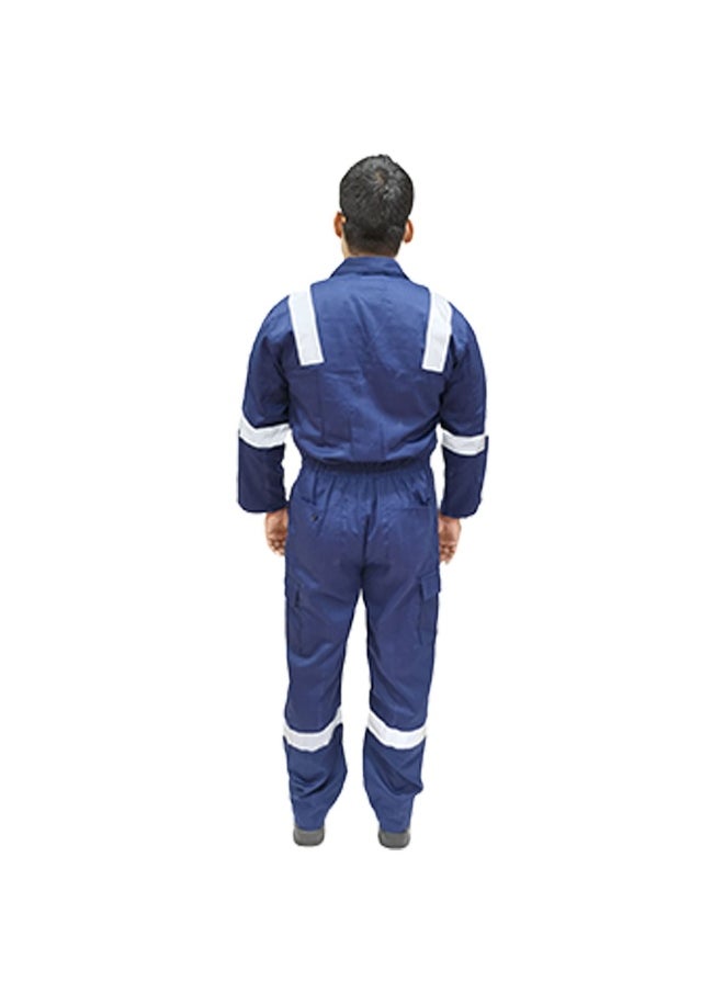 TAHA Twill Fabric Reflective Navy Coverall - Durable Protective Workwear for Industrial Use, Construction & Hazardous Environments | Size-3XL  - Image 4
