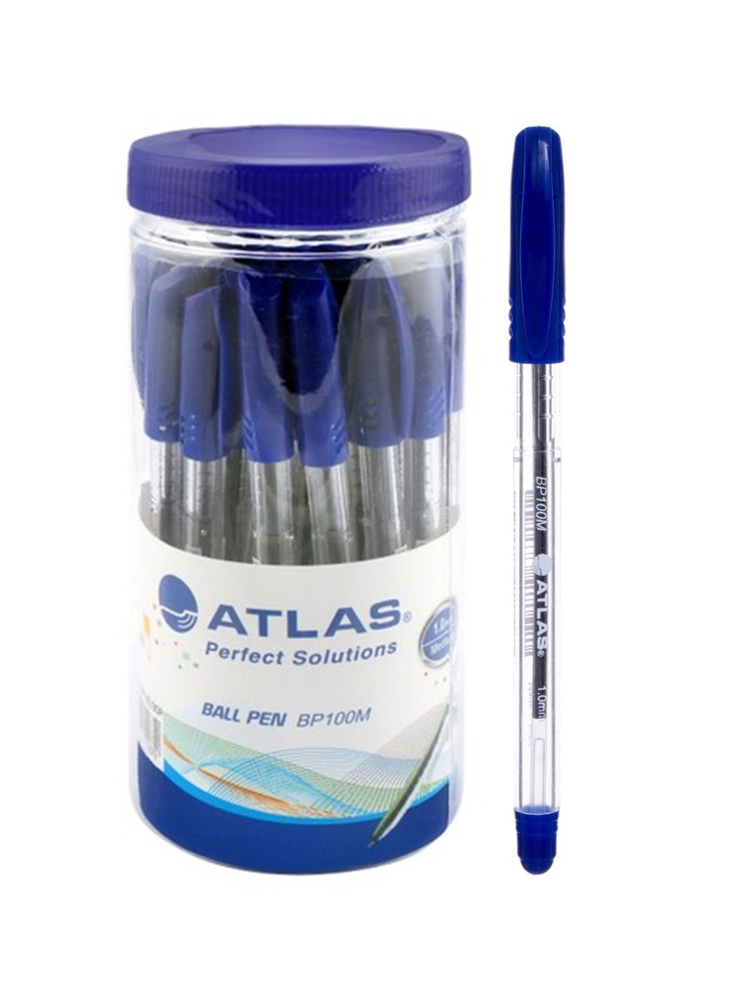 ATLAS 30-Piece Ballpoint Pen 1.0mm Medium Tip Blue Ink  - Image 1
