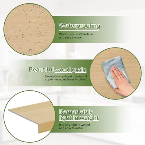 DUHARS 6-Pack Wire Rack Covers for Shelves - Imitation Wood-Look 24x12, Pantry and Closet Shelf Liner for Kitchen, Easy Install (Oak Color) - Image 4