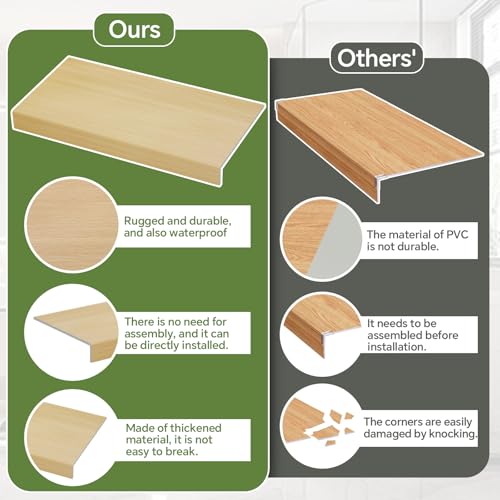 DUHARS 6-Pack Wire Rack Covers for Shelves - Imitation Wood-Look 24x12, Pantry and Closet Shelf Liner for Kitchen, Easy Install (Oak Color) - Image 3