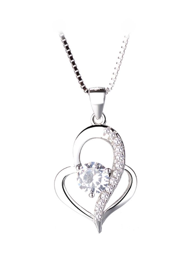 925 Sterling Silver Zircon And Diamond Studded Necklace - Image 1
