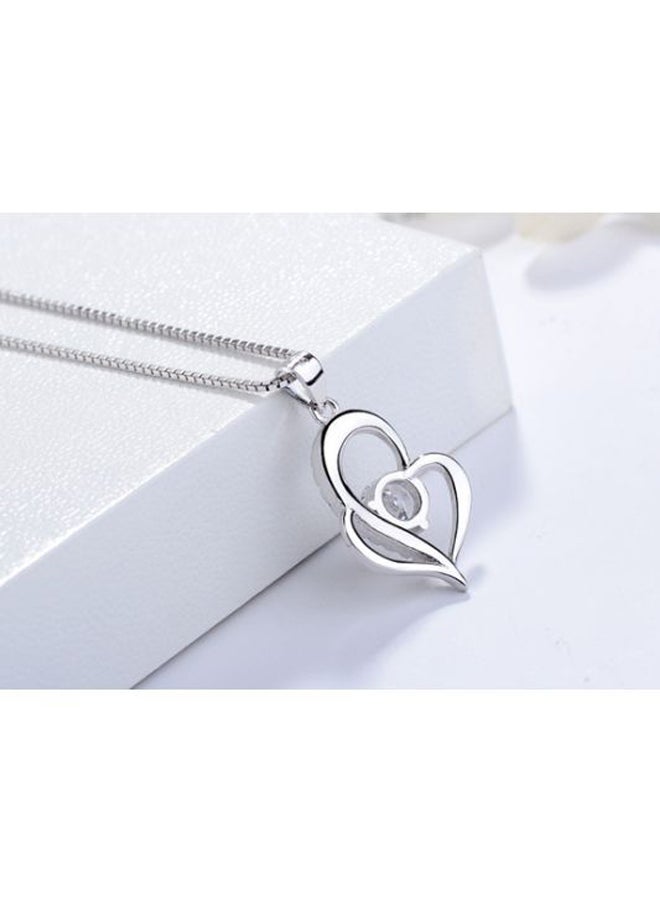 925 Sterling Silver Zircon And Diamond Studded Necklace - Image 2