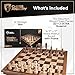 Chess Armory Wooden Chess Set 17Inch Large Chess Board with Felted Storage Box Extra Queens Handcrafted Staunton Pieces - Image 3