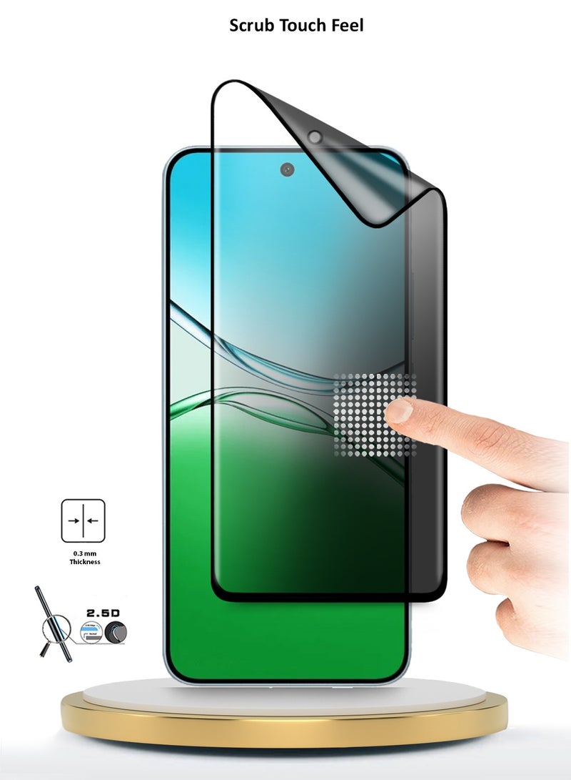 Wtech Oppo A5 5G 2025 Premium Edge-Pro Matte Ceramic Privacy Full Glue Full Cover Matte Flexible Screen Protector (MSGPCP) - Clear/Black - Image 4