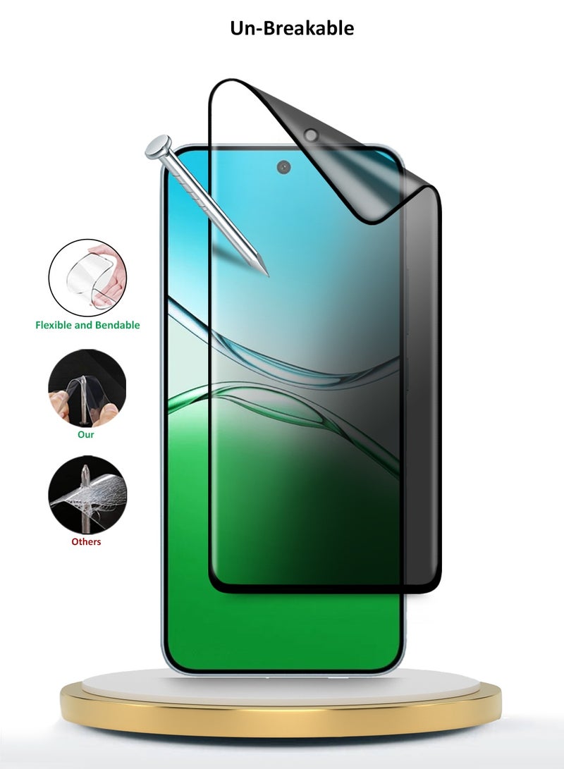 Wtech Oppo A5 5G 2025 Premium Edge-Pro Matte Ceramic Privacy Full Glue Full Cover Matte Flexible Screen Protector (MSGPCP) - Clear/Black - Image 3