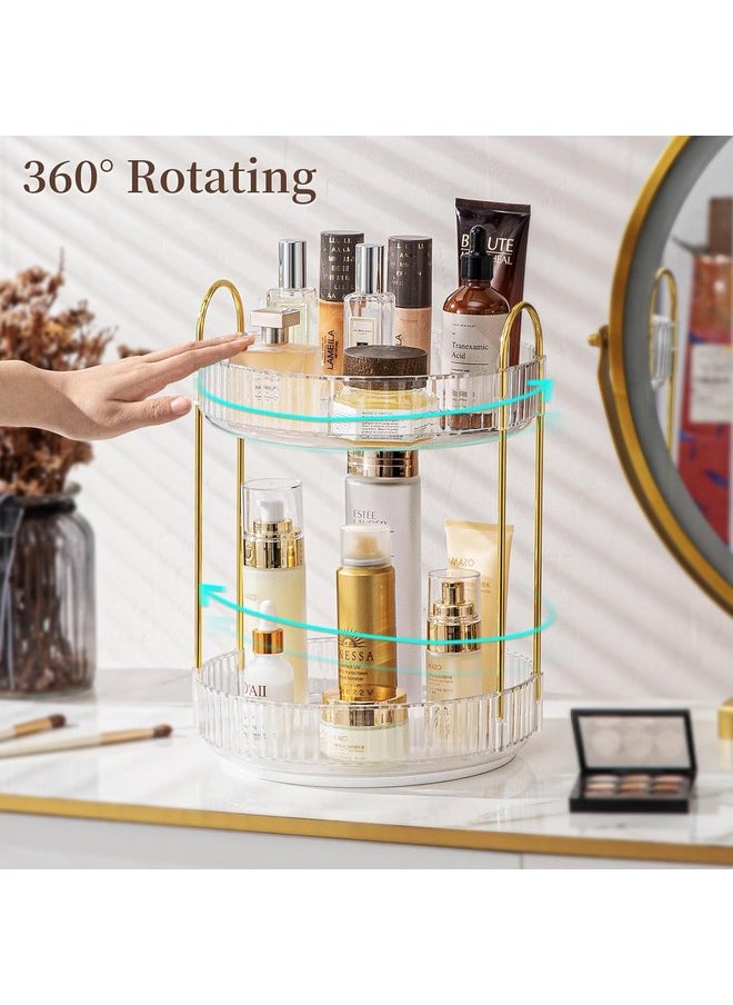 INOVERA (LABEL) INOVERA (LABEL) 360 Rotation Cosmetic Makeup Display Case (2 Tier, Transparent)  - Image 3