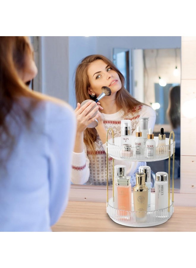 INOVERA (LABEL) INOVERA (LABEL) 360 Rotation Cosmetic Makeup Display Case (2 Tier, Transparent)  - Image 5
