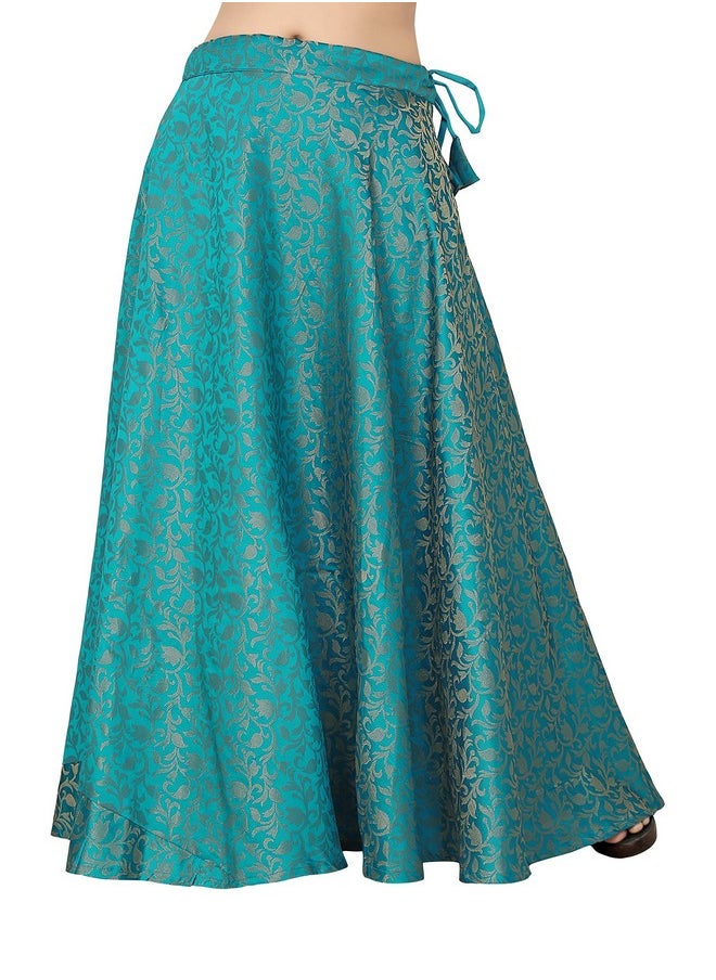 تنورة طويلة نسائية من Studio Shringaar مصنوعة من قماش Banarasi Brocade Lahenga Ghaghra (مقاس Xl، فيروزي [أزرق]) - pzsku/Z48F02CD045C9B2FC2D2AZ/45/_/1740117754/5735ae03-50c4-4d76-a6da-471818c1dbc4