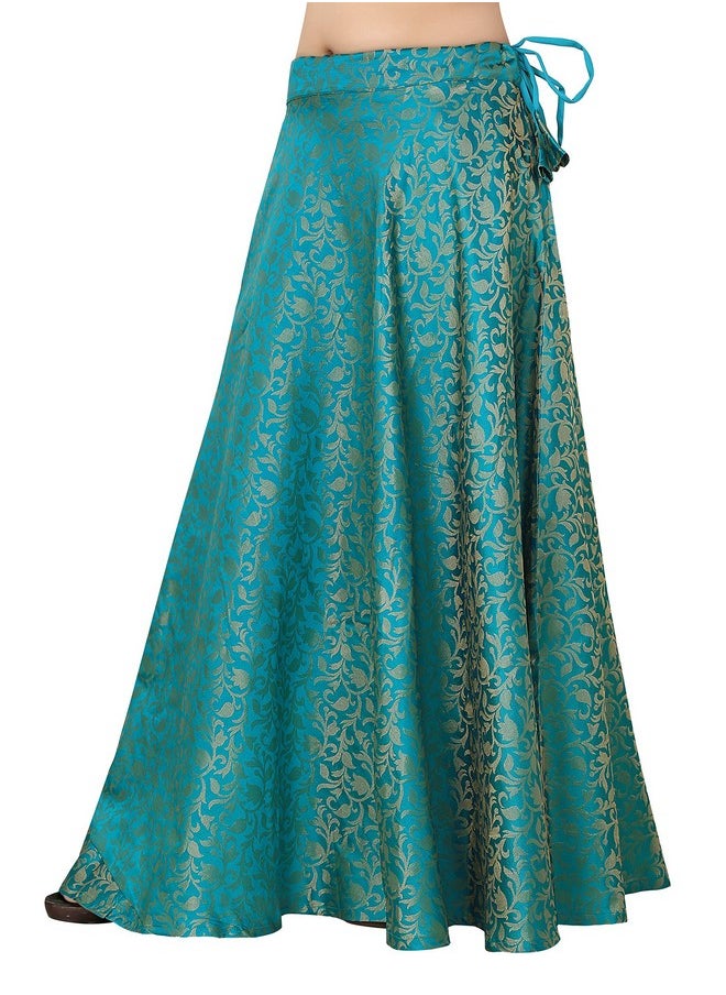 تنورة طويلة نسائية من Studio Shringaar مصنوعة من قماش Banarasi Brocade Lahenga Ghaghra (مقاس Xl، فيروزي [أزرق]) - pzsku/Z48F02CD045C9B2FC2D2AZ/45/_/1740117756/d96010e9-5402-4ef1-8757-35d32082637d