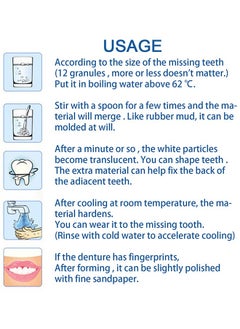 EELHOE Thermal Forming False Teeth,Temporary Tooth Repair Beads Reusable Teeth Filling Replacement for Chipped Teeth,Thermal Beads for Missing & Broken Tooth Fake Teeth Non Toxic Tooth Repair Kit 30ml  - Image 5