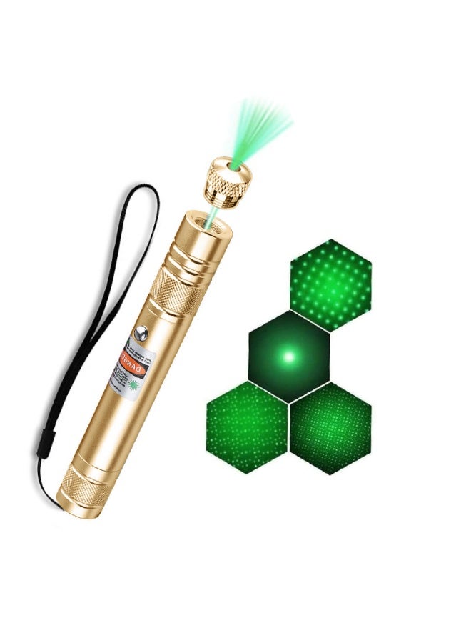 High Power Laser Pointer Green rechargeable LED Flashlight（Gold） - Image 3