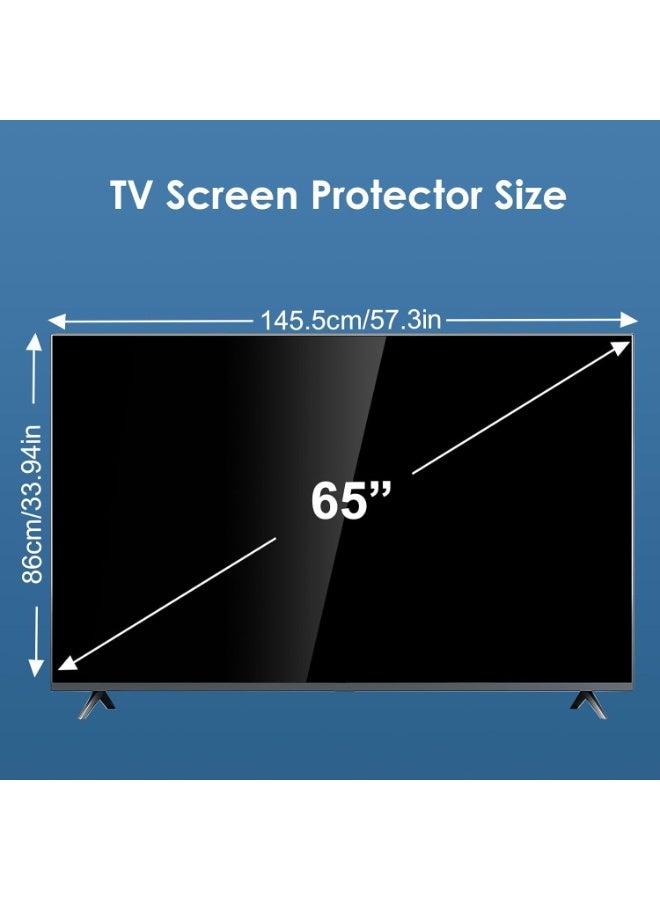 65 Inch TV Screen Protector, HD Clear Television Display Protector Panel, Acrylic Protective TV Screen Protector forscratch-resistant, eye protection from UV rays,Filter out Blue Light that relieve computer eye strain - Image 2