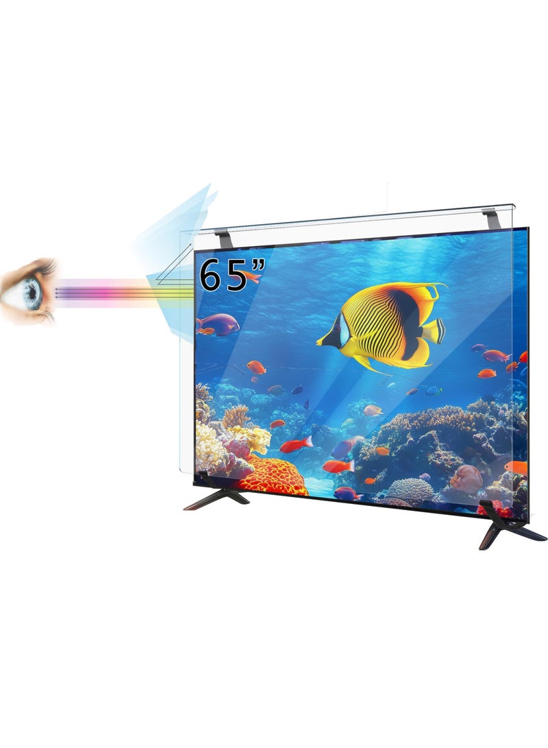 65 Inch TV Screen Protector, HD Clear Television Display Protector Panel, Acrylic Protective TV Screen Protector forscratch-resistant, eye protection from UV rays,Filter out Blue Light that relieve computer eye strain - Image 1
