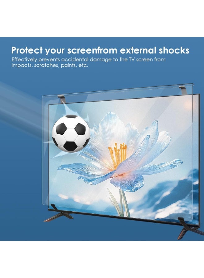 65 Inch TV Screen Protector, HD Clear Television Display Protector Panel, Acrylic Protective TV Screen Protector forscratch-resistant, eye protection from UV rays,Filter out Blue Light that relieve computer eye strain - Image 4