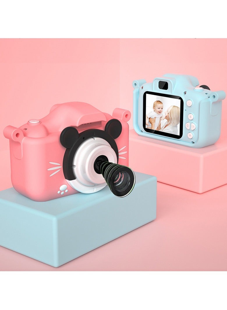 AROAQ Children's Camera Toy, HD 1080p Shockproof Children Video Camera, Anti-fall Portable Camera Toy, Multiple Functions Digital Camera,(Cute Cow Set Blue Dual Lens + 32G Capacity Card + Card Reader) - Image 3