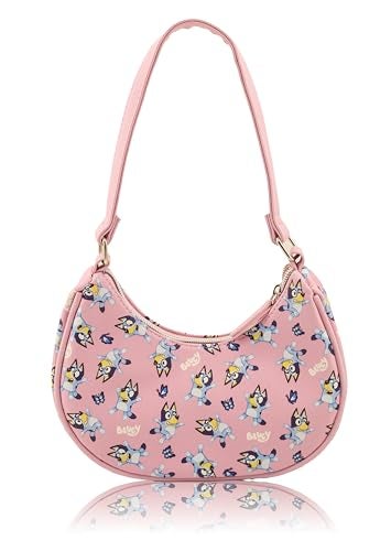 Fast Forward Bluey Hobo Handbag Purse for Girls | Official Crossbody Shoulder Bag with Adjustable Strap | Small PU Leather Toddler Purse, Preschool Handbag, Travel Tote, Everyday Mini Purse for Kids Ages 3+ - Image 1