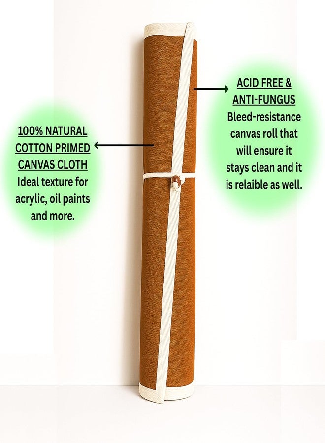 Anvis Brush Roll up case | Canvas Painting Brush Holder Bag | 26 Pockets, Stationary, Brown - Image 3